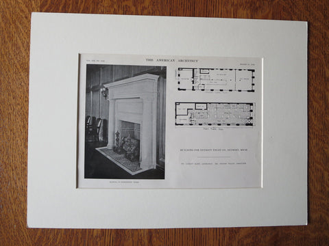 Mantel, Detroit Trust Co., Detroit, MI, Albert Kahn, Archt., 1905, Lithograph