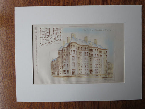 Maltby Apartment House, Washington DC, 1887, Original Plan. Robert Stead
