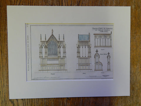 Organ Case of Chantry of Grace Church, New York, 1880, J Renwick, Original Plan