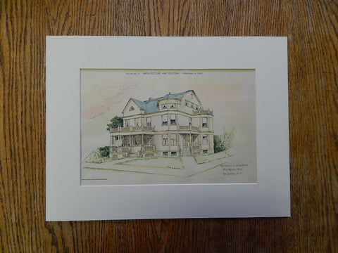 Residence, East Main, Rochester, NY, Wm. Walker, Archt., 1890, Original Plan