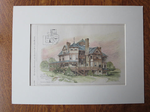 Henry W. Peabody House, Beverly, MA, 1881, Original Plan. Cabot & Chandler