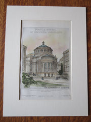 St. Pauls, Columbia Univ, NY, 1905. Howells/Stokes, Original Plan Hand Colored