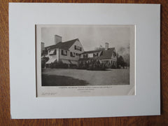 Hugh J. Chisholm House, Exterior, Port Chester, NY, J.R Pope, 1924, Lithograph