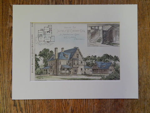 House, James Cheney, Manchester, CT, 1880, WE Cushing, Archt., Original Plan
