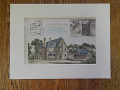 House, James Cheney, Manchester, CT, 1880, WE Cushing, Archt., Original Plan