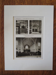St. Ambrose Church, Interior, Detroit, MI, Donaldson & Meier, 1928, Lithograph