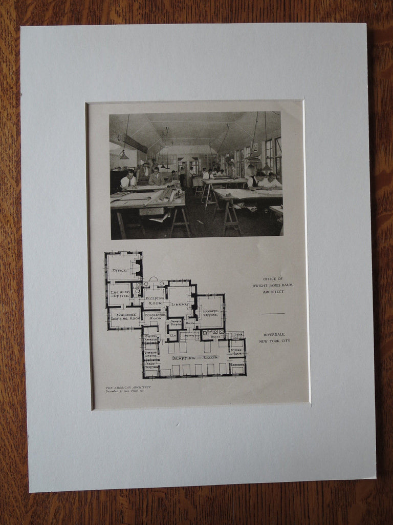 Office of Dwight James Baum, Architect, Riverdale, NY, 1924, Lithograph