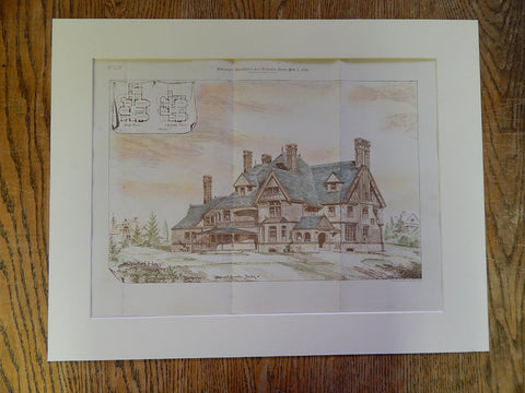 E Torrey House, Melville Ave & Washington St, Dorchester, MA, 1880 Original Plan