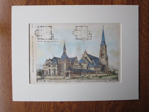 Trinity Church, St John, New Brunswick, 1879, Original Plan. Potter & Robertson