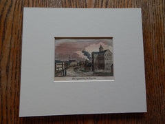 Miniature Illustration, Thompsonville Enfield, CT, 1836. Hand Colored, Original