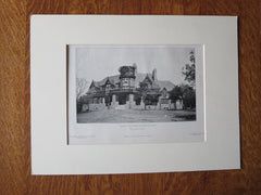 H. N. Currie House, Magnolia, MA, W.W. Ward, Architect, 1905, Lithograph