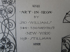 Art in Iron, Jno. Williams, 544-556 West 27th Street, New York, 1892, lithograph