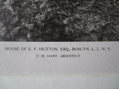 E.F. Hutton, Esq. House, Roslyn, Long Island, NY, C.M. Hart, 1923, Lithograph