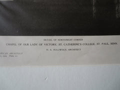 Chapel, St. Catherine's College, St. Paul, MN, H.A. Sullwold, 1924, Lithograph