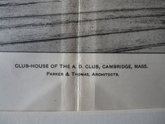 A.D. Club, Clubhouse, Cambridge, MA, Parker & Thomas, Arch., 1902, lithograph