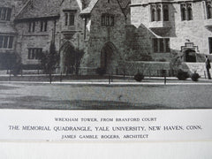 Memorial Quadrangle, Wrexham, Yale, New Haven, CT, J G Rogers, 1921, Lithograph