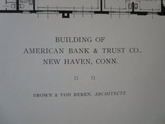 American Bank & Trust, New Haven, CT, Brown & Von Beren, 1918, Lithograph