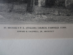 St. Michael's P.E. Church, Fairfield, CT, E. B. Caldwell, Jr., 1924, Lithograph