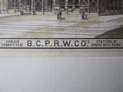 Station at Druid Hill Park, Baltimore, MD, 1879, Original Plan. Dixon & Carson