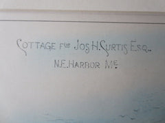 Jos. H. Curtis Cottage, NE Harbor, ME, 1881, Original Plan. George Moffetts