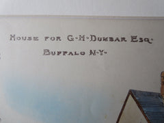 G.H. Dumbar, Esq. House, Buffalo, NY, 1887, Original Plan. Edward A. Keuth