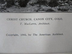 Christ Church, Canon City, CO, T. MacLaren, Archt., 1905, Lithograph