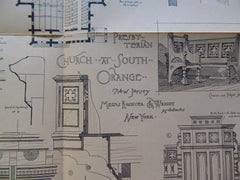 Church, South Orange, New Jersey, Rossiter & Wri, Architect, 1882, Original Plan