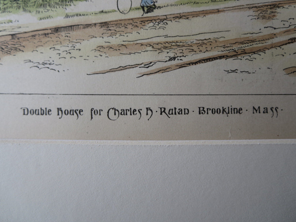 Double House for Charles H. Rutan, Brookline, MA, 1885, Original Plan ...
