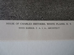 Charles Smithers House, White Plains, NY, Donn Barber, F.A.I.A, 1924, Lithograph