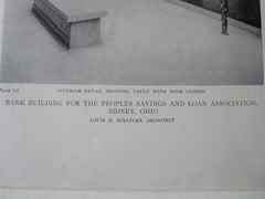 Peoples Savings Loan, Interior, Sidney, OH, Louis H. Sullivan, 1918, Lithograph