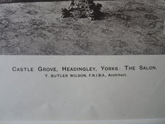 Castle Grove, the salon, Headingley, Yorks, T. Butler Wilson, 1896, lithograph