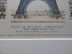 Eiffel Tower, Paris, France, 1885, M.G. Eiffel, Architect, Original Plan
