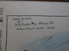 House for H.M. Duper, Chicago, IL, 1886, Original Plan