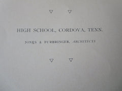 High School, Cordova, TN, Jones & Furbringer, 1918, Lithograph