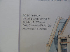 Store, Office Building, Frank, Bailey & Farmer, Architects, Kearney, NE, 1890, Original Plan