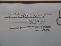 St Mark's Church, Islip, Long Island, NY, 1880, R M Hunt, Archt., Original Plan
