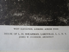 L.H. Shearman House, Exterior, Lakeville, NY, James O'Connor, 1921, Lithograph