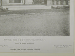 Entrance, House of J. J. Albright, Buffalo, NY, 1906, Lithograph