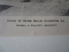 Frank Nellis House, Evanston, IL, Russell S. Walcott, 1924, Lithograph
