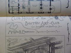 Club House, Boston Art Club, Boston. W.R. Emerson, Arch., 1882, Original Plan