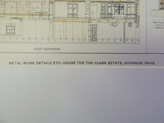 House, Clark Estate, Riverside Dr, NY, 1900, E Flagg, Architect, Original Plan