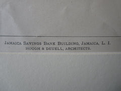 Jamaica Savings Bank, Jamaica, Long Island, Hough & Deuell, 1900, Lithograph