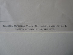 Jamaica Savings Bank, Jamaica, Long Island, Hough & Deuell, 1900, Lithograph