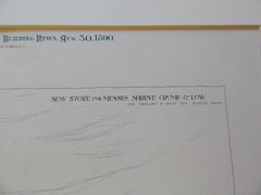 Store, Shreve Crump & Low, Boston, MA, Winslow & Wetherell, 1890, Original Plan.