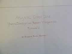 Atlantic Coast Line, Union Station, Richmond, VA, 1886, Original Plan