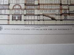 NY Life Insurance, Kansas City, MO, 1887, Original Plan. Babb, Cook & Willard
