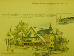 Summer Cottage for E. W. Dewey, Friendly Island, NY, 1887, Original Plan