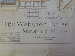 Webster House, Marshfield, MA, 1880, Wm Preston, Architect, Original Plan