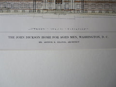 John Dickson Home for Aged Men, Washington, DC, 1911, Original Plan. A.B. Heaton