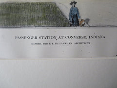 Passenger Station, Converse, IN, 1911, Original Plan. Price & McLanahan, Arch